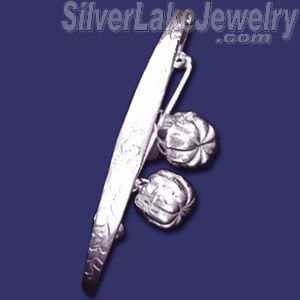 Sterling Silver Bell Rattle Girls Bangle 5mm - Click Image to Close