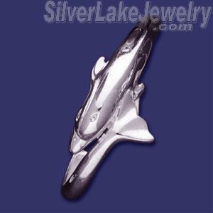 Sterling Silver Dolphin Cuff Bracelet Bangle 28.5mm - Click Image to Close
