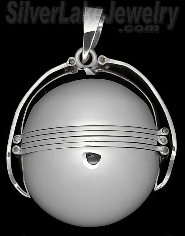 Sterling Silver Large 6-Picture Photo Ball Locket Charm Pendant - Click Image to Close