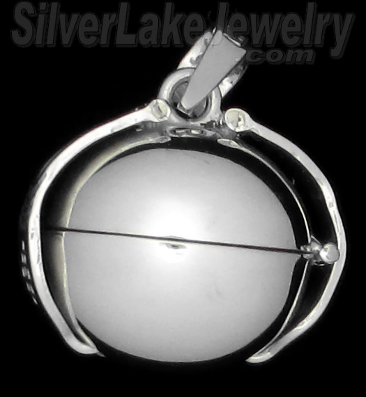 Sterling Silver 2-Picture Photo Ball Locket Charm Pendant - Click Image to Close