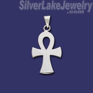 Sterling Silver Ankh Ansate Cross Charm Pendant - Click Image to Close