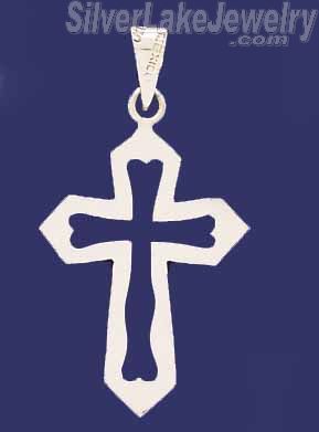 Sterling Silver Cross Charm Pendant - Click Image to Close