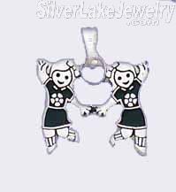 Sterling Silver Girls Charm Pendant - Click Image to Close