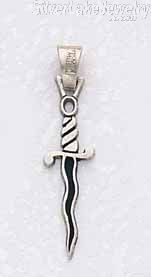 Sterling Silver Dagger Charm Pendant - Click Image to Close