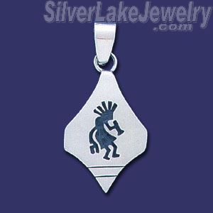 Sterling Silver Native American Design Charm Pendant - Click Image to Close