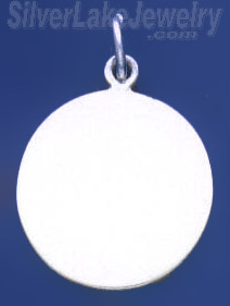 Sterling Silver Engravable Round Charm Pendant - Click Image to Close
