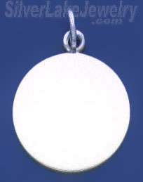 Sterling Silver Engravable Round Charm Pendant - Click Image to Close