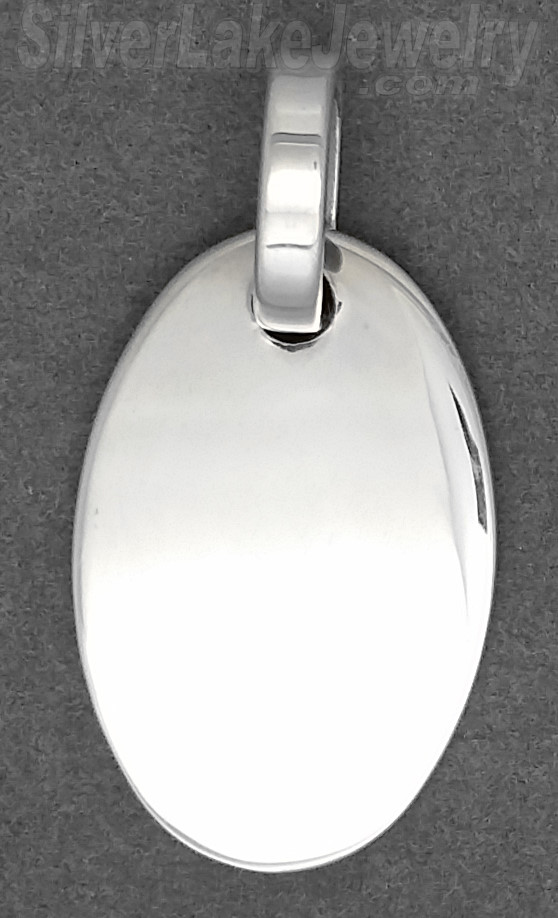 Sterling Silver High Polish Engravable Oval Pendant - Click Image to Close