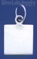 Sterling Silver Engravable Square Charm Pendant - Click Image to Close