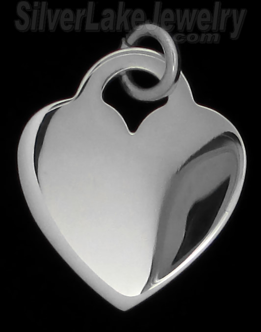 Sterling Silver Engravable Heart Charm Pendant - Click Image to Close