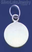 Sterling Silver Engravable Round Charm Pendant - Click Image to Close