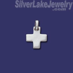 Sterling Silver Plain Cross Charm Pendant - Click Image to Close
