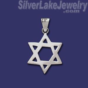 Sterling Silver Star of David Charm Pendant - Click Image to Close