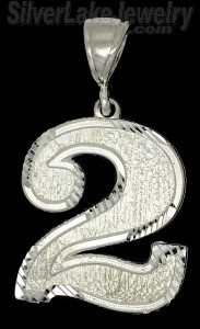 Sterling Silver Number 2 Charm Pendant