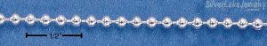 7" Sterling Silver 200 Bead Chain (2mm)
