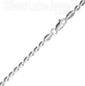 8" Sterling Silver Oval Bead Chain (3mm)