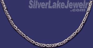 Sterling Silver 24" Byzantine Indonesian Handmade Toggle Necklac