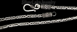 Sterling Silver 22" Byzantine Indonesian Handmade Toggle Necklac