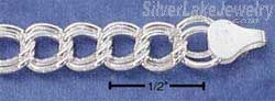 Sterling Silver 7" 7mm Link Charm Bracelet