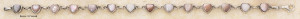 Sterling Silver 7.5" Pink Mussel Mini Hearts In Box Settings Link Bracelet