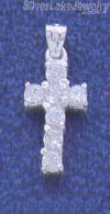 Sterling Silver CZ Cross Charm Pendant