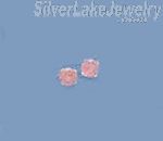 Sterling Silver 4mm Round Pink CZ Stud Earrings
