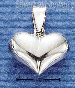 Sterling Silver High Polish Puffed Heart Pendant