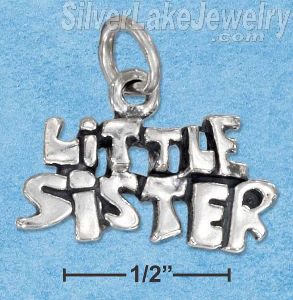 Sterling Silver Antiqued "Little Sister" Charm