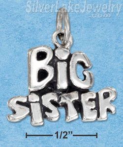 Sterling Silver Antiqued "Big Sister" Charm