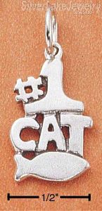 Sterling Silver "#1 Cat" Charm