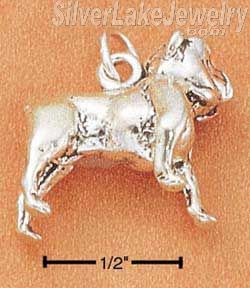 Sterling Silver Three Dimensional Bulldog Dog Charm