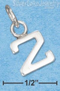 Sterling Silver Fine Lined "2" Number Charm