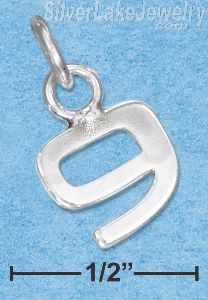 Sterling Silver Fine Lined "9" Number Charm