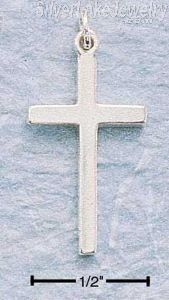 Sterling Silver High Polish Flat Cross Charm