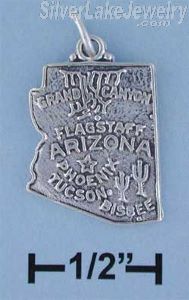 Sterling Silver Antiqued Arizona State Charm