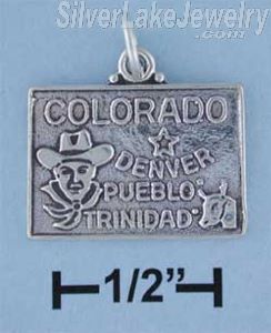Sterling Silver Antiqued Colorado State Charm