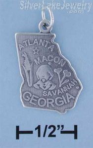 Sterling Silver Antiqued Georgia State Charm