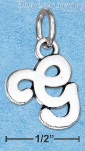 Sterling Silver Scrolled Letter "G" Charm