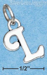 Sterling Silver Scrolled Letter "L" Charm