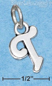 Sterling Silver Scrolled Letter "T" Charm