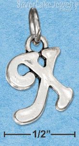 Sterling Silver Scrolled Letter "X" Charm