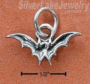 Sterling Silver Flying Bat Charm