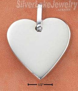 Sterling Silver High Polish Engravable Heart Pendant