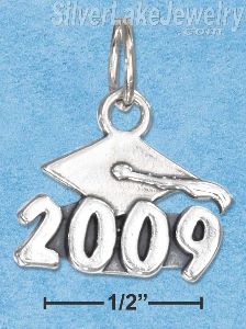 Sterling Silver "2009" Graduation Cap Charm
