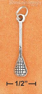 Sterling Silver 3D Antiqued Lacrosse Stick Charm