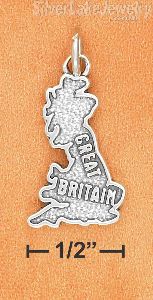 Sterling Silver Antiqued "Great Britain" Map Charm