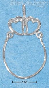Sterling Silver Double Heart Charmholder