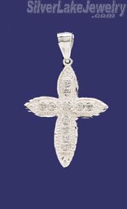 Sterling Silver Big CZ DC Cross Charm Pendant