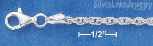 16" Sterling Silver 2.5mm Diamond-Cut Loose Rope