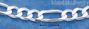 24" Sterling Silver 180 Figaroa Chain (7 mm)